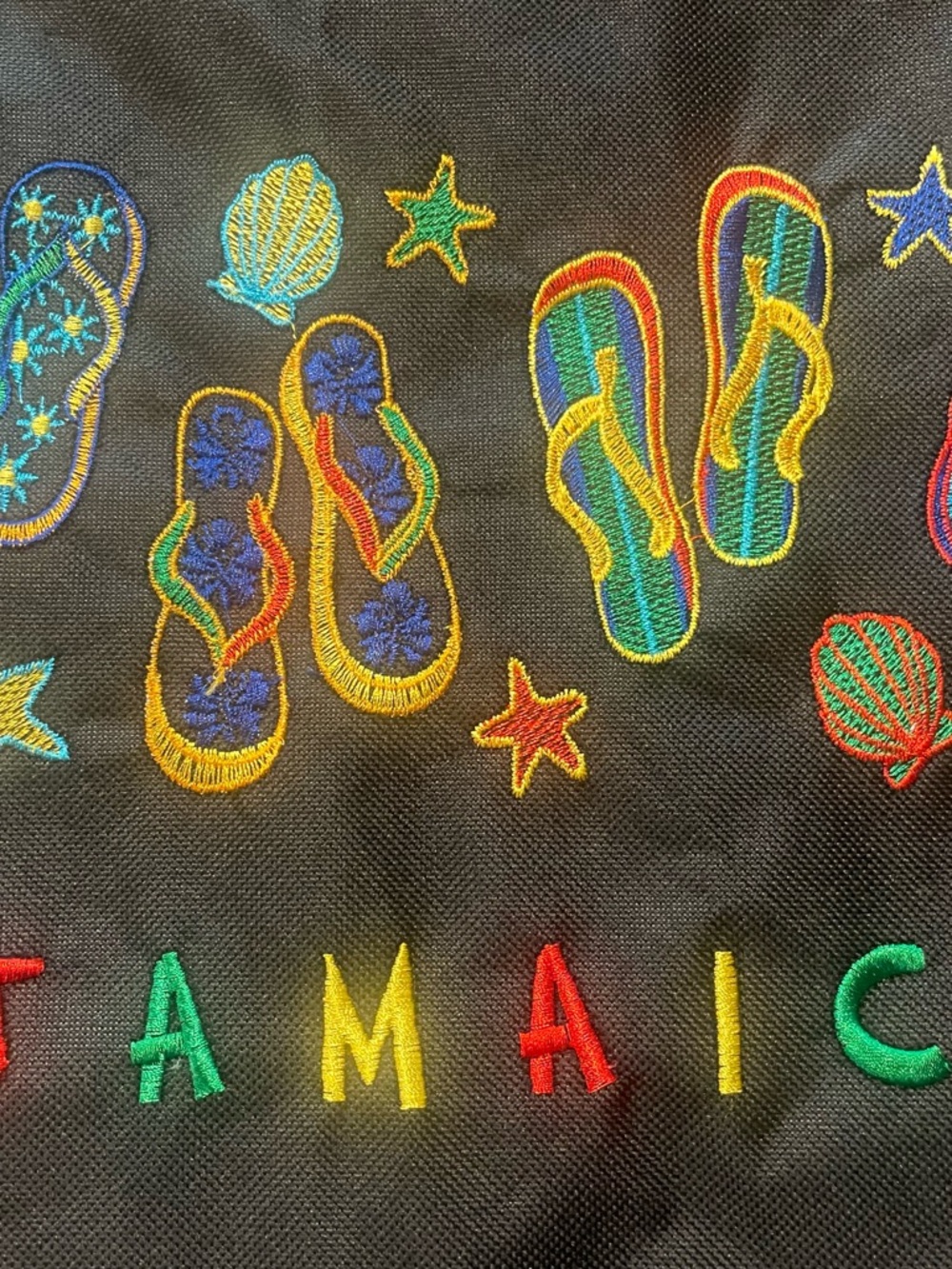 Embroidered Flip-Flop Jamaica Tote - Picture 5 of 11